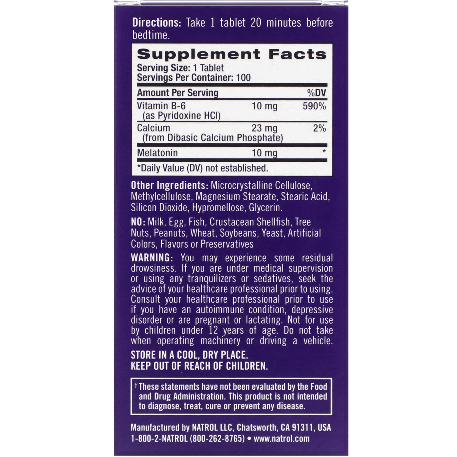 Natrol, Melatonin 10mg 100 Tablets