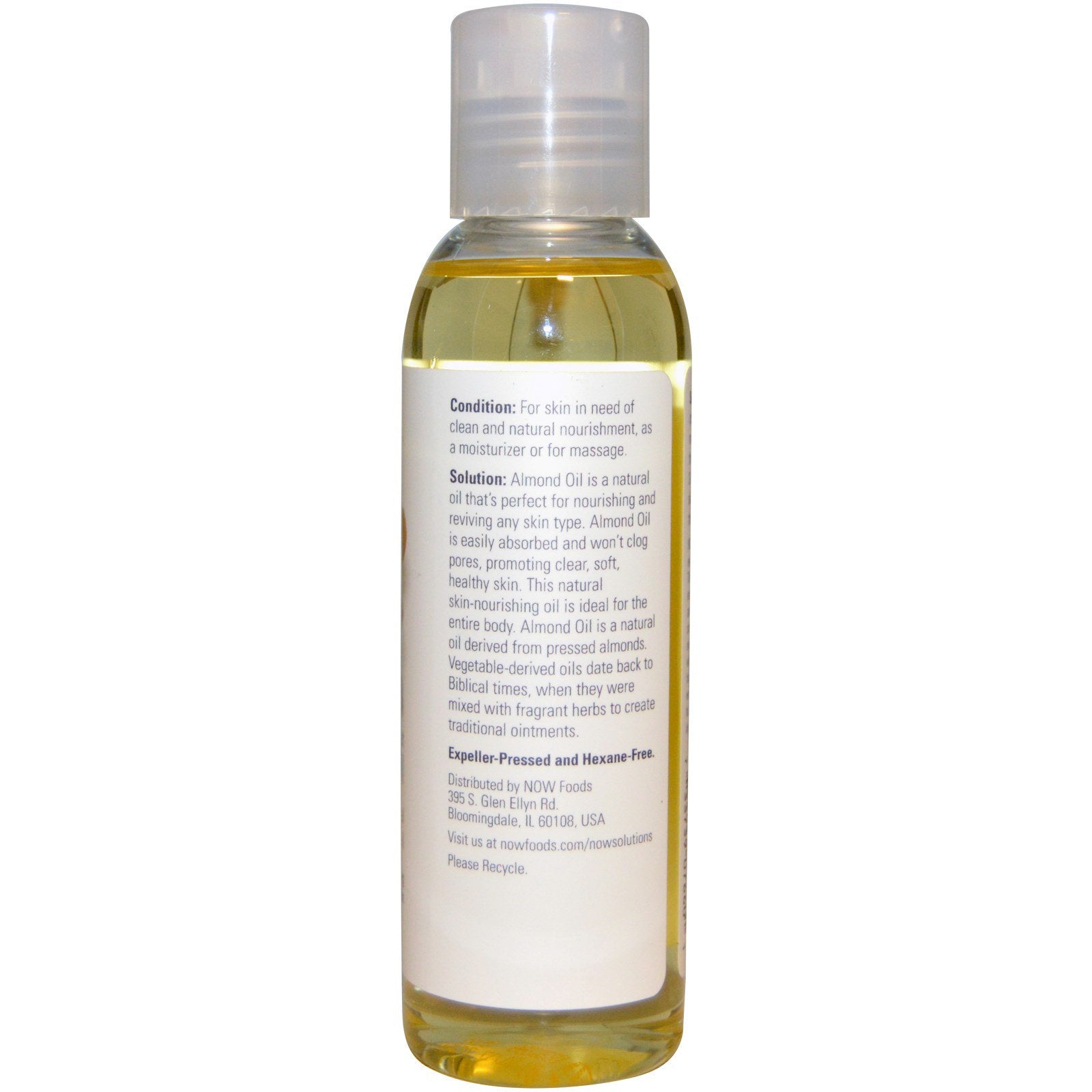 Now Foods Solutions Sweet Almond Oil 4 fl oz (118ml)
