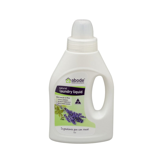 Abode Laundry Liquid (Front & Top Loader) Wild Lavender & Mint 1L