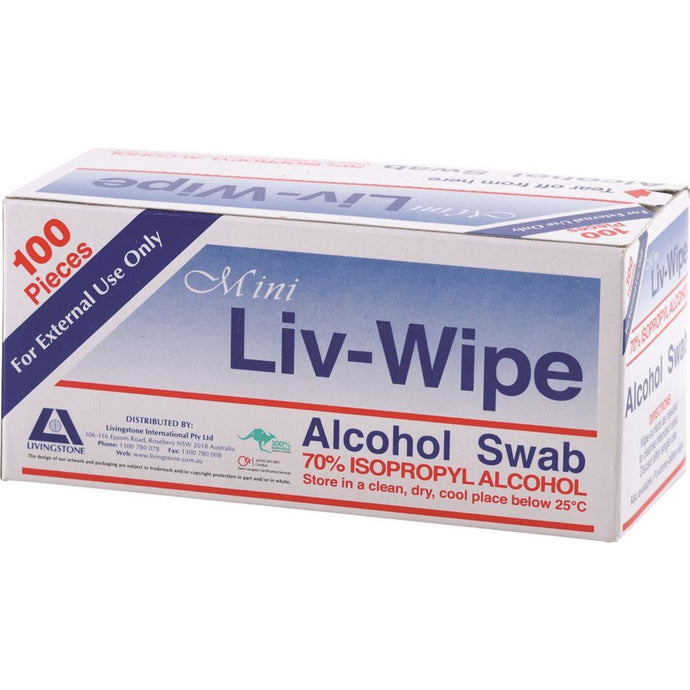 Alcohol Wipe Mini Alcohol Swabs (62 x 30Mm) x 100 Sheets Box