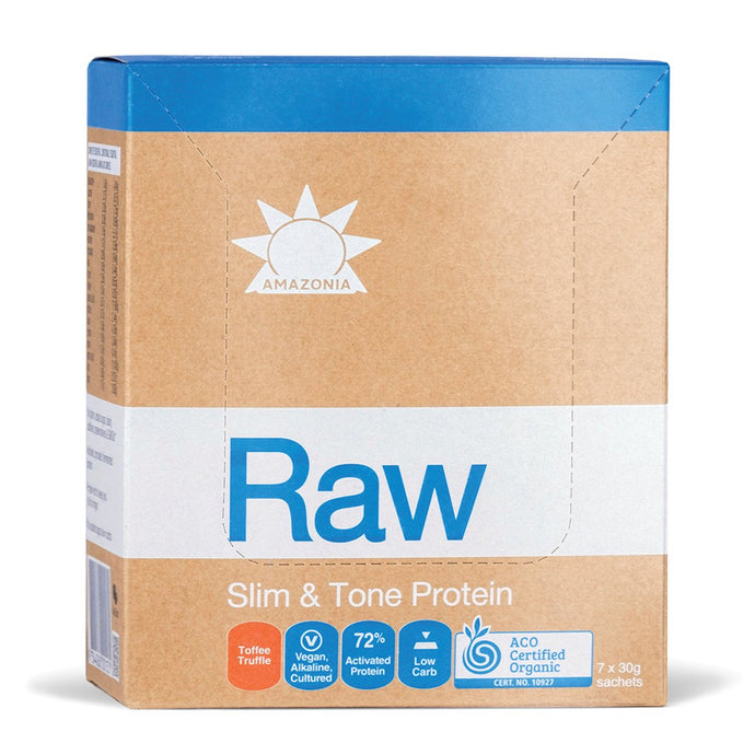 Amazonia Raw Protein Slim And Tone Toffee Truffle 30g Sachets x 7 Pack