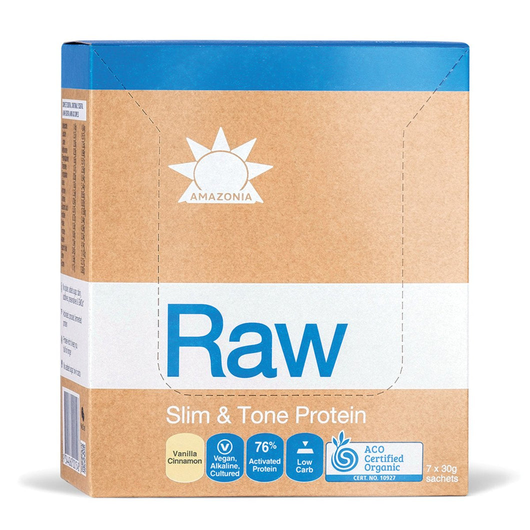 Amazonia Raw Protein Slim And Tone Vanilla & Cinnamon 30g Sachets X 12 Pack