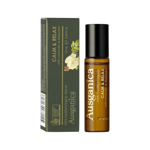 Ausganica 100% Certified Organic Roll-On Calm & Relax With Lavender & Marjoram 14ml