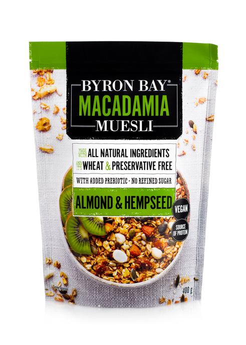 Byron Bay Macadamia Muesli Almond and Org Hemp Seed 400g