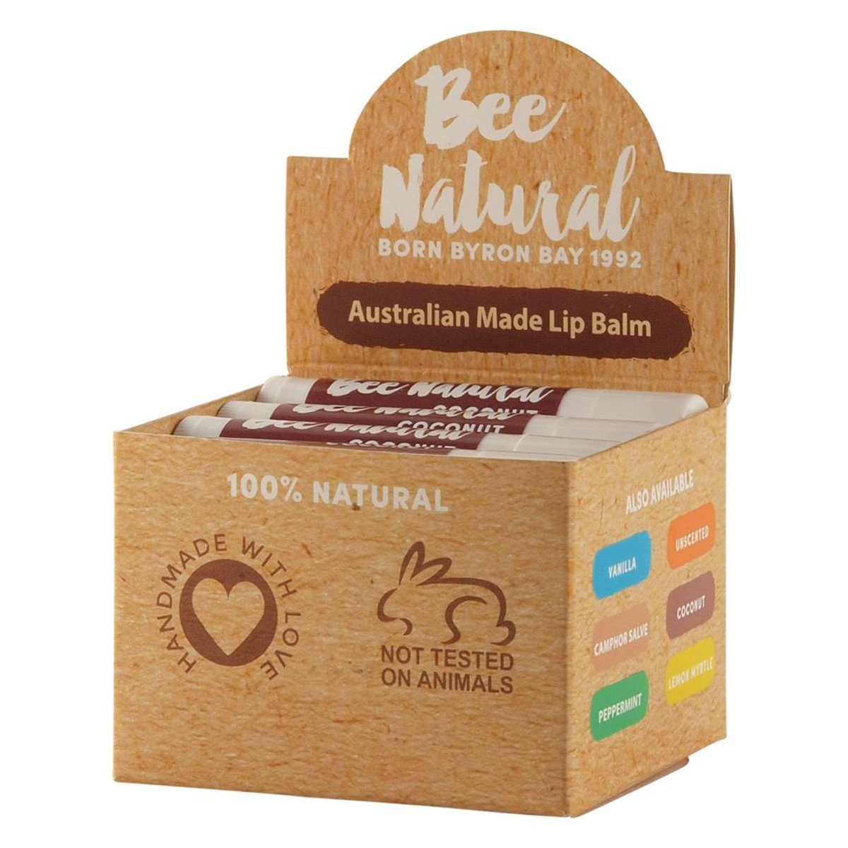 Bee Natural Lip Balm Stick Coconut 4.5ml X 12 Display