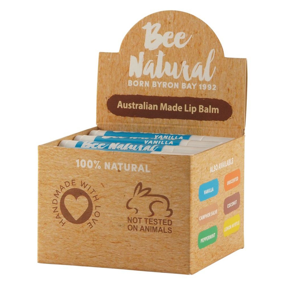 Bee Natural Lip Balm Stick Vanilla 4.5ml X 12 Display