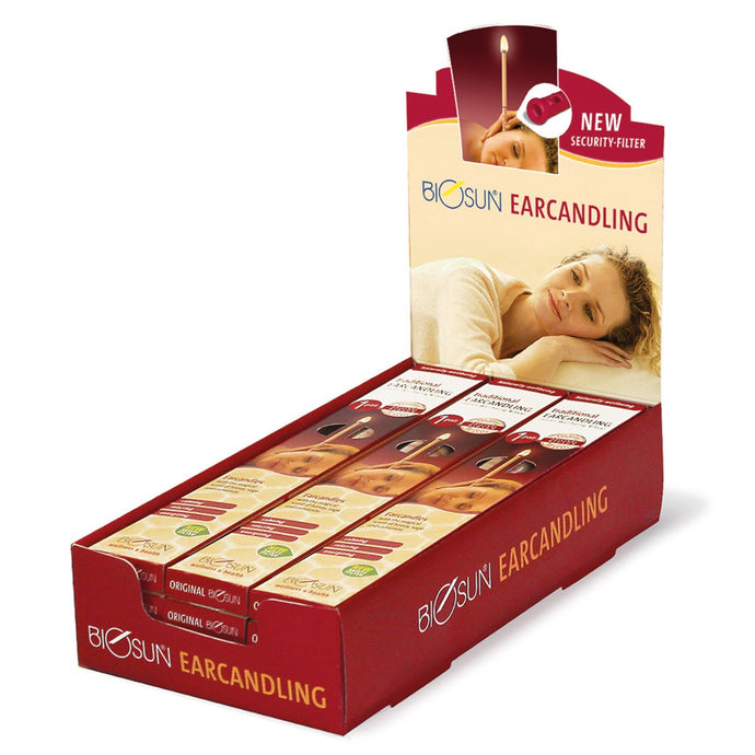 Biosun Ear Candles Traditional Wellbeing Ritual 1 Pair X 12 Display