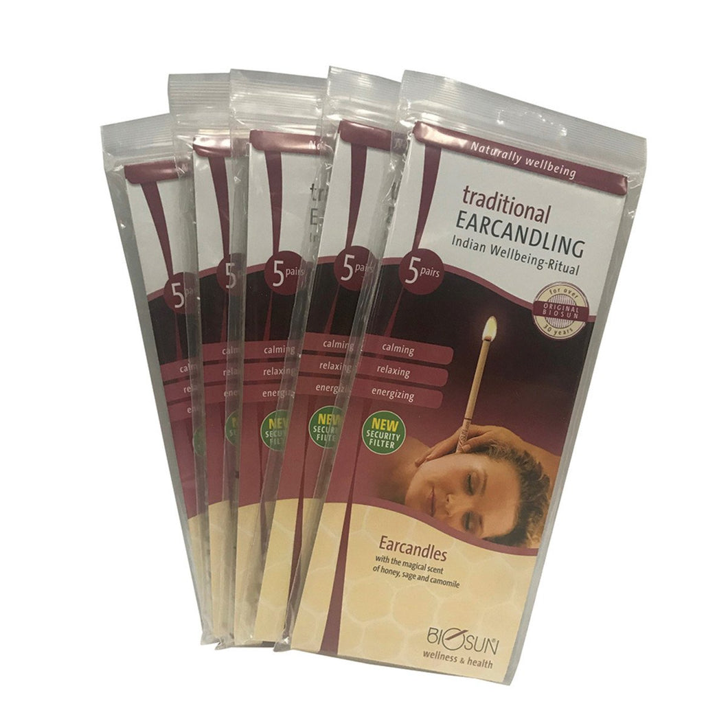 Biosun Ear Candles Traditional Wellbeing Ritual 5 Pairs X 5 Pack (25 Pairs)