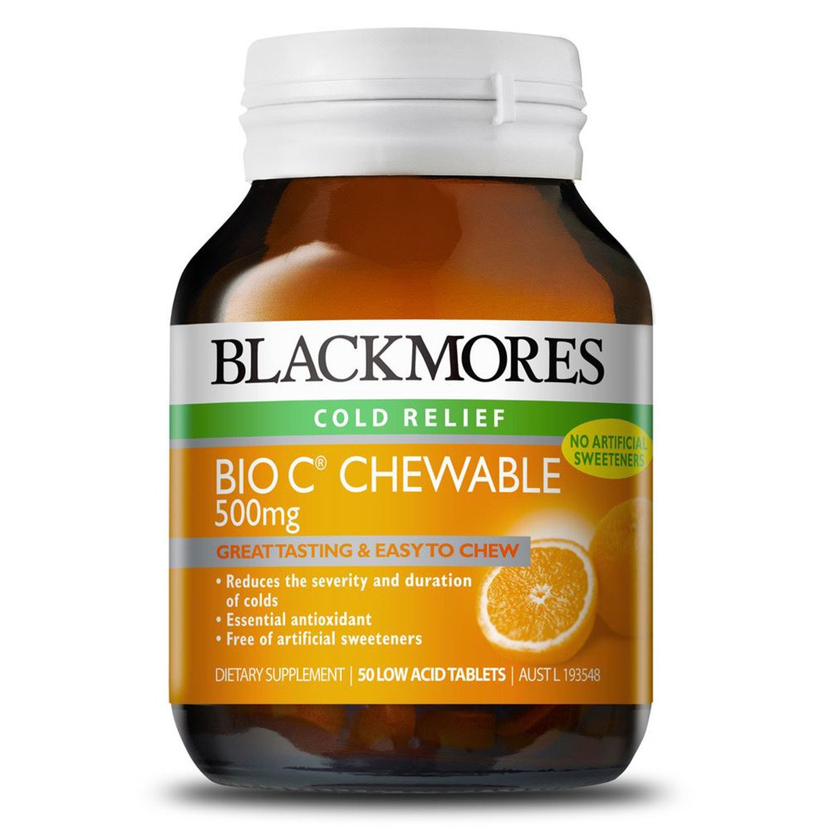 Blackmores Bio C Chewable 500Mg 50 Tablets