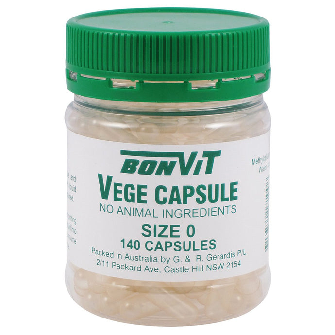 Bonvit Empty Capsules Size '0' Vege 140 Capsules