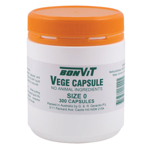 Bonvit Empty Capsules Size '0' Vege 300 Capsules