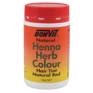 Bonvit Henna Herb Colour Hair Tint Natural Red 100g