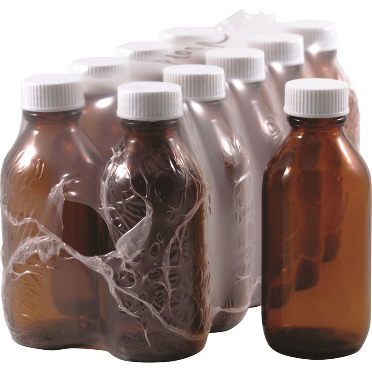Bottle Glass Amber 100ml With Cap 10 Pack