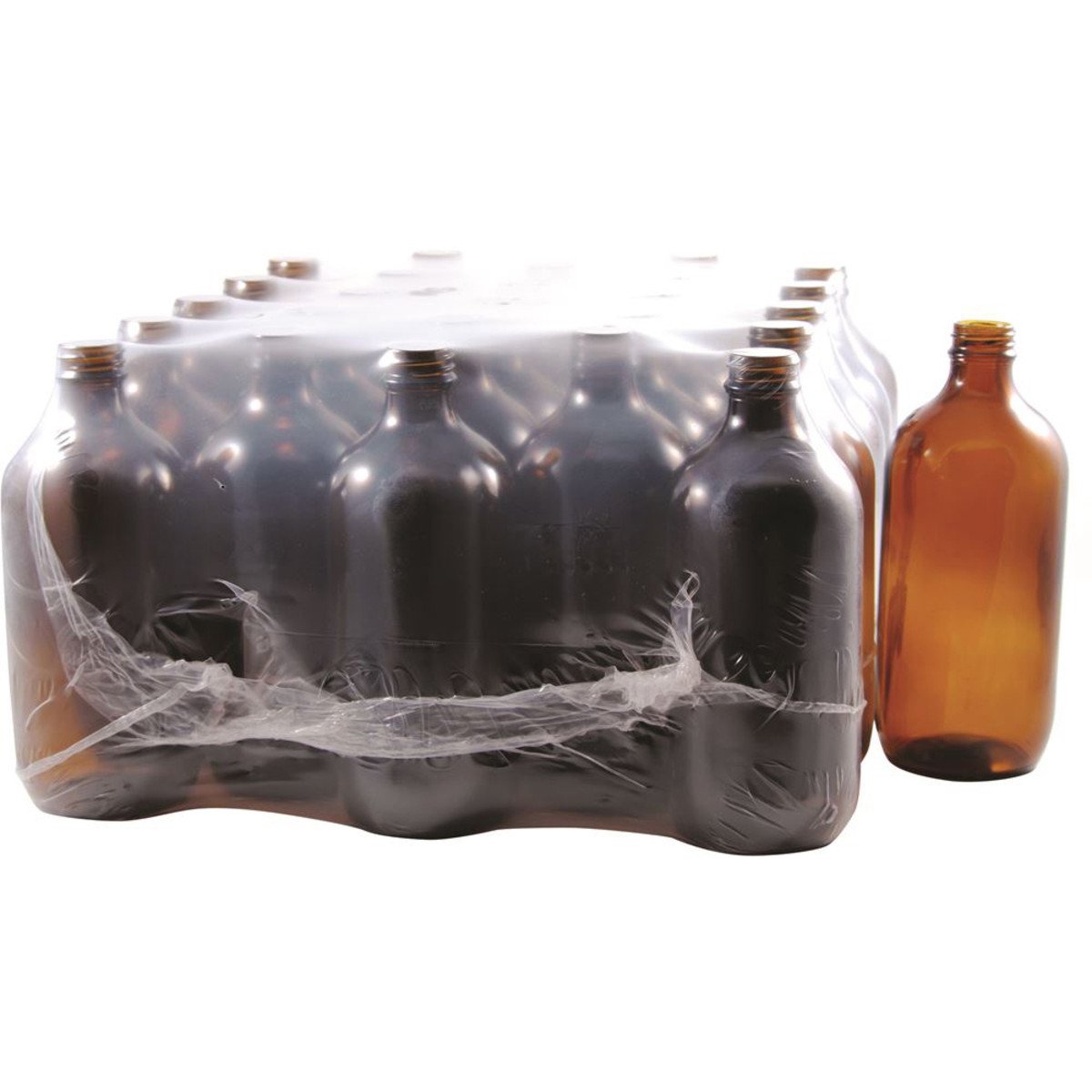Bottle Glass Amber 500ml 28Mm Neck Diameter (Tray Of 25) - Bottle Only