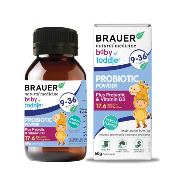 Brauer Baby And Toddler 9 To 36 Months Probiotic Vanilla Flavour Powder 60g