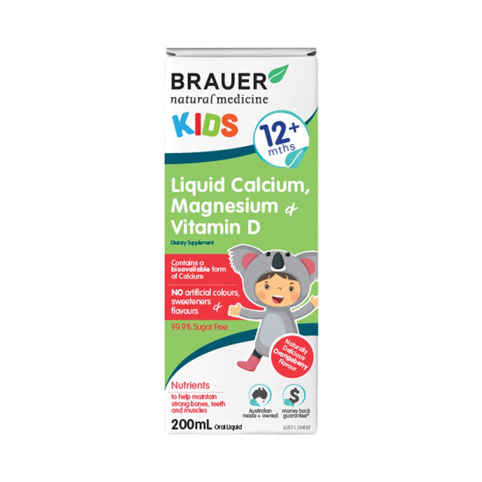 Brauer Kids Calcium Magnesium And Vitamin D Liquid 200ml