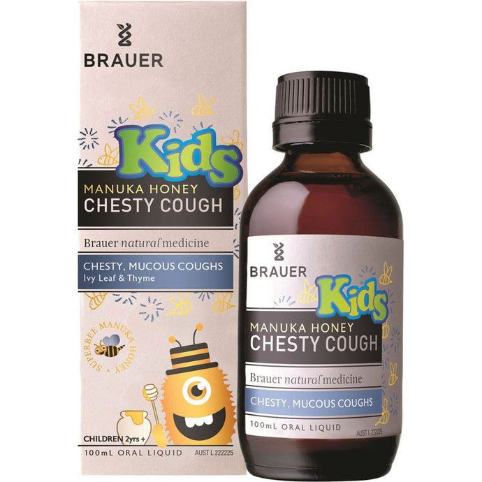 Brauer Kids Manuka Honey Chesty Cough For Chesty Mucous Coughs 100ml