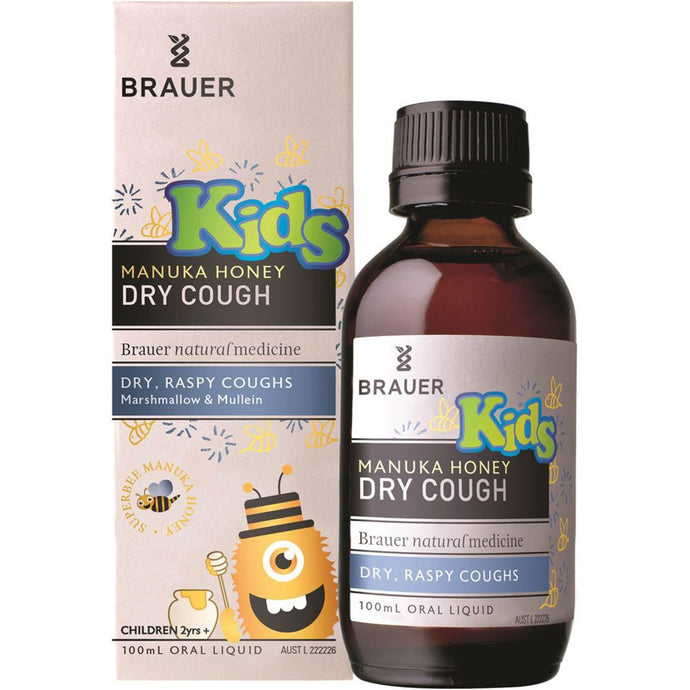 Brauer Kids Manuka Honey Dry Cough For Dry Raspy Coughs 100ml