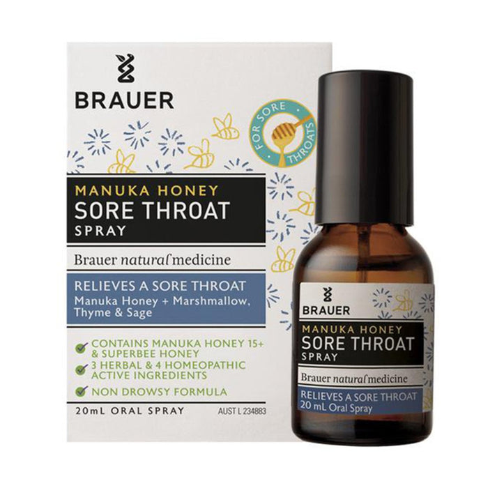Brauer Manuka Honey Sore Throat Spray 20ml