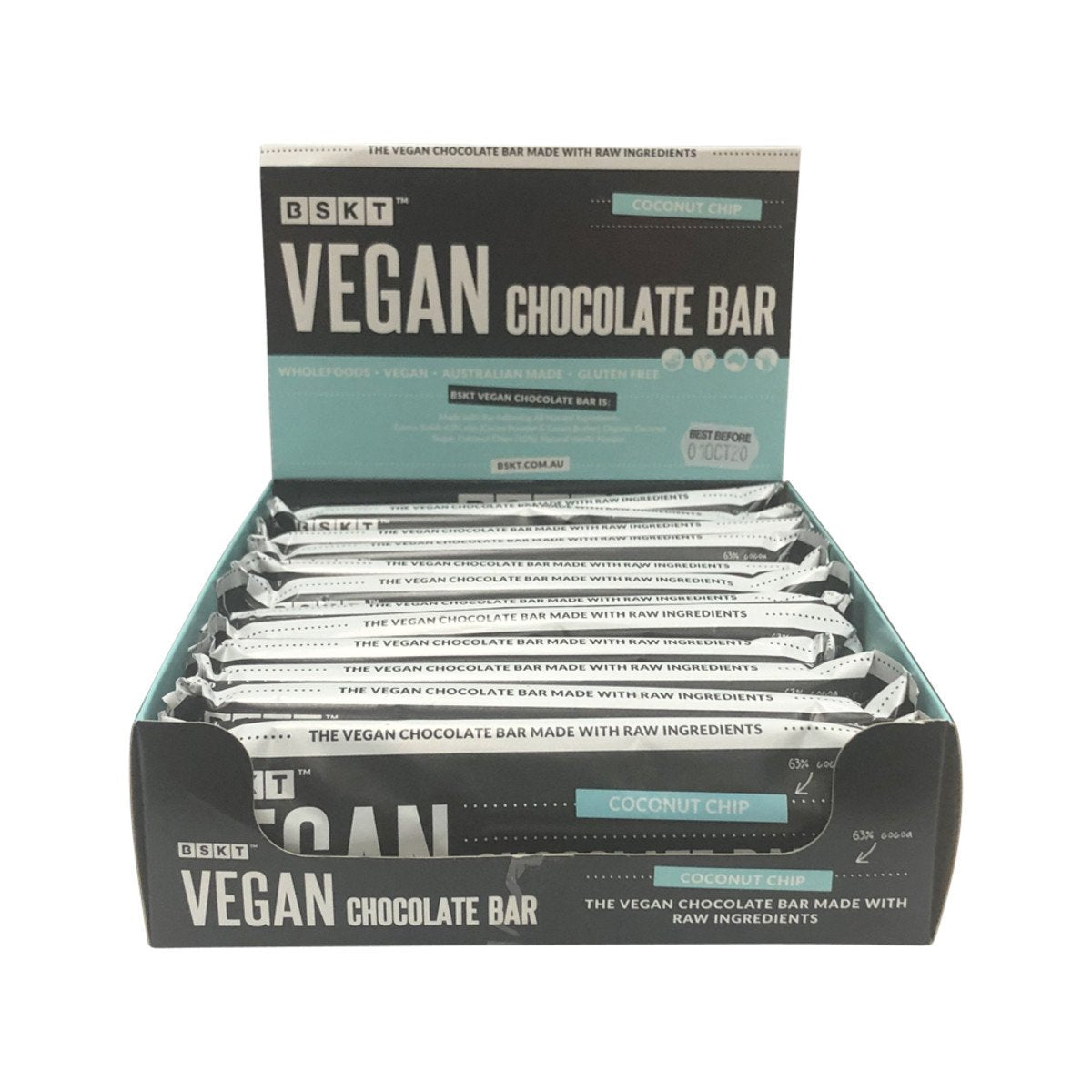 Bskt Vegan Chocolate Bar Coconut Chip 45g x 12 Display