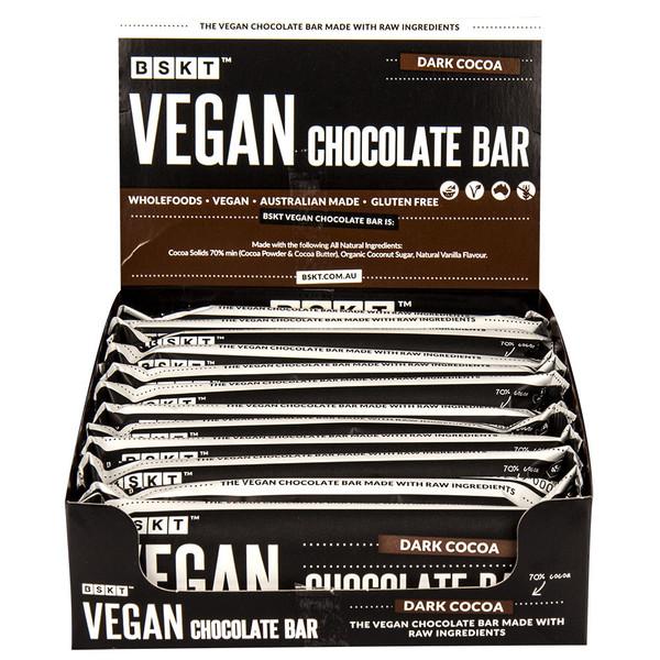 Bskt Vegan Chocolate Bar Dark Cocoa 45g x 12 Display