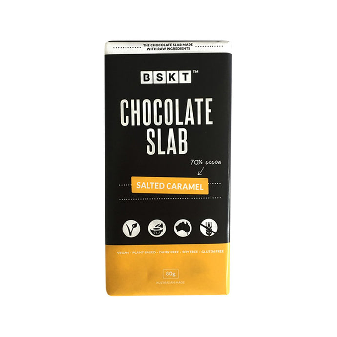Bskt Vegan Chocolate Slab Salted Caramel 80g x 12 Display