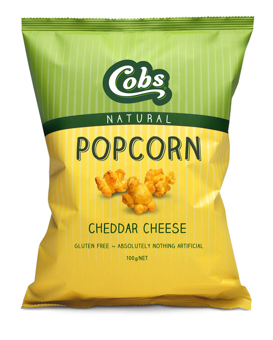 Cobs Popcorn Natural Cheddar Cheese 100g (1 Carton x 12)