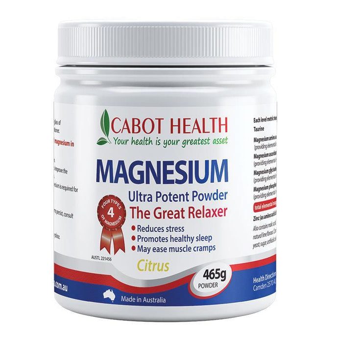 Cabot Health Magnesium Ultra Potent Citrus 465g