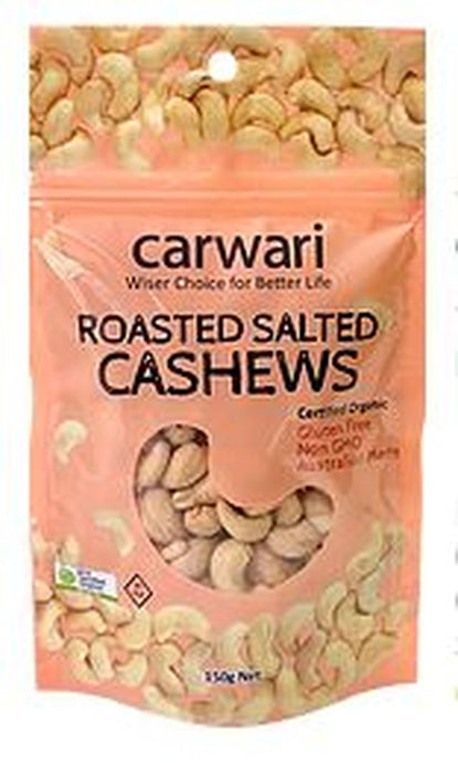 Carwari Organic Cashews Salted Roasted 150g
