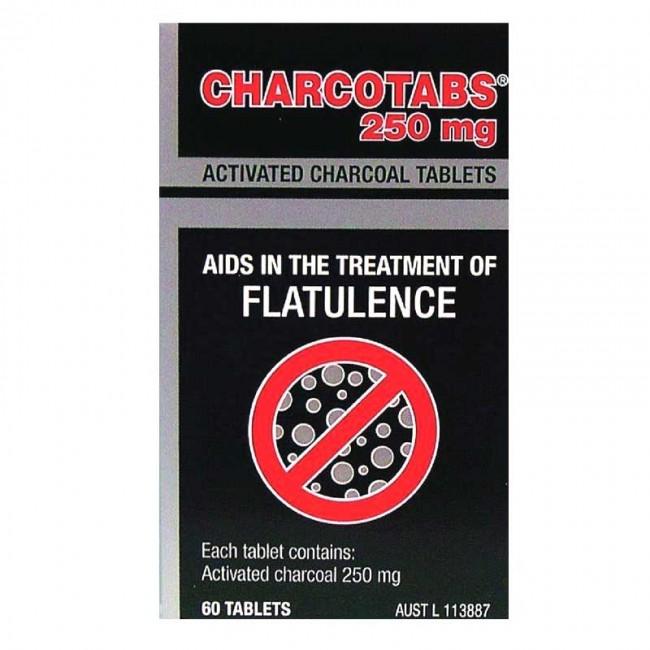 Charco Activated Charcoal Tabs 250mg 60 Tablets