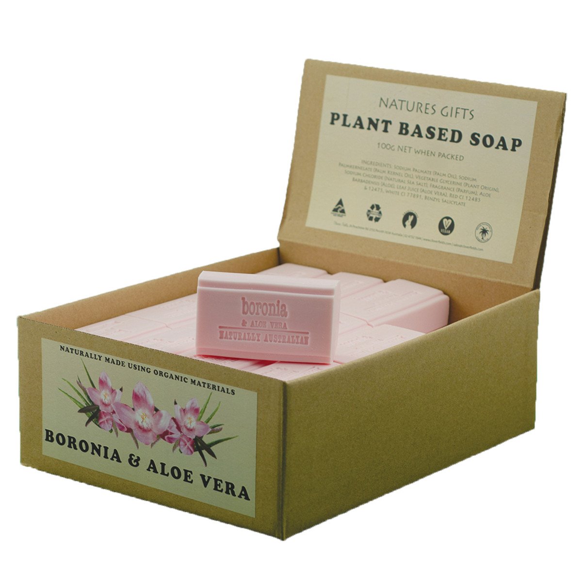 Clover Fields Boronia & Aloe Soap 100g x 36 Display Pack