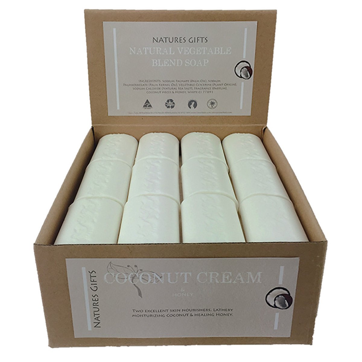 Clover Fields Coconut Cream & Honey Soap 100g x 36 Display Pack