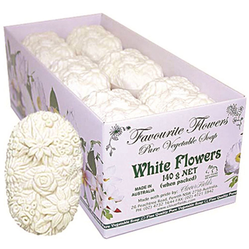 Clover Fields Favourite Flower White Flower Soap 140g x 12 Display Pack