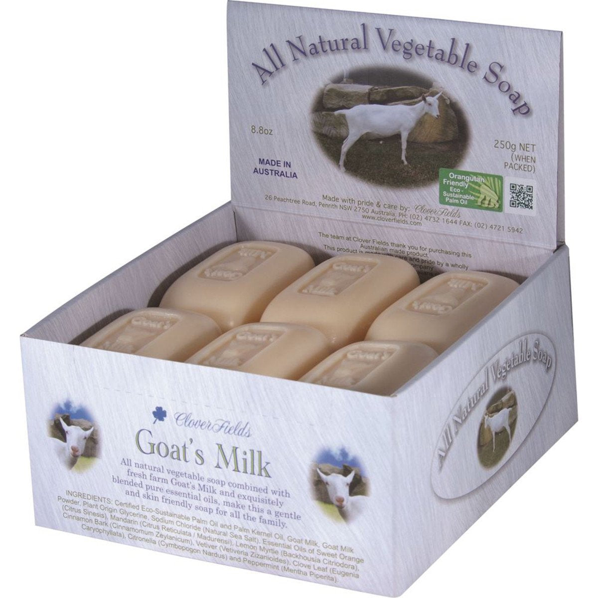 Clover Fields Goat'S Milk Soap 250g x 12 Display Pack