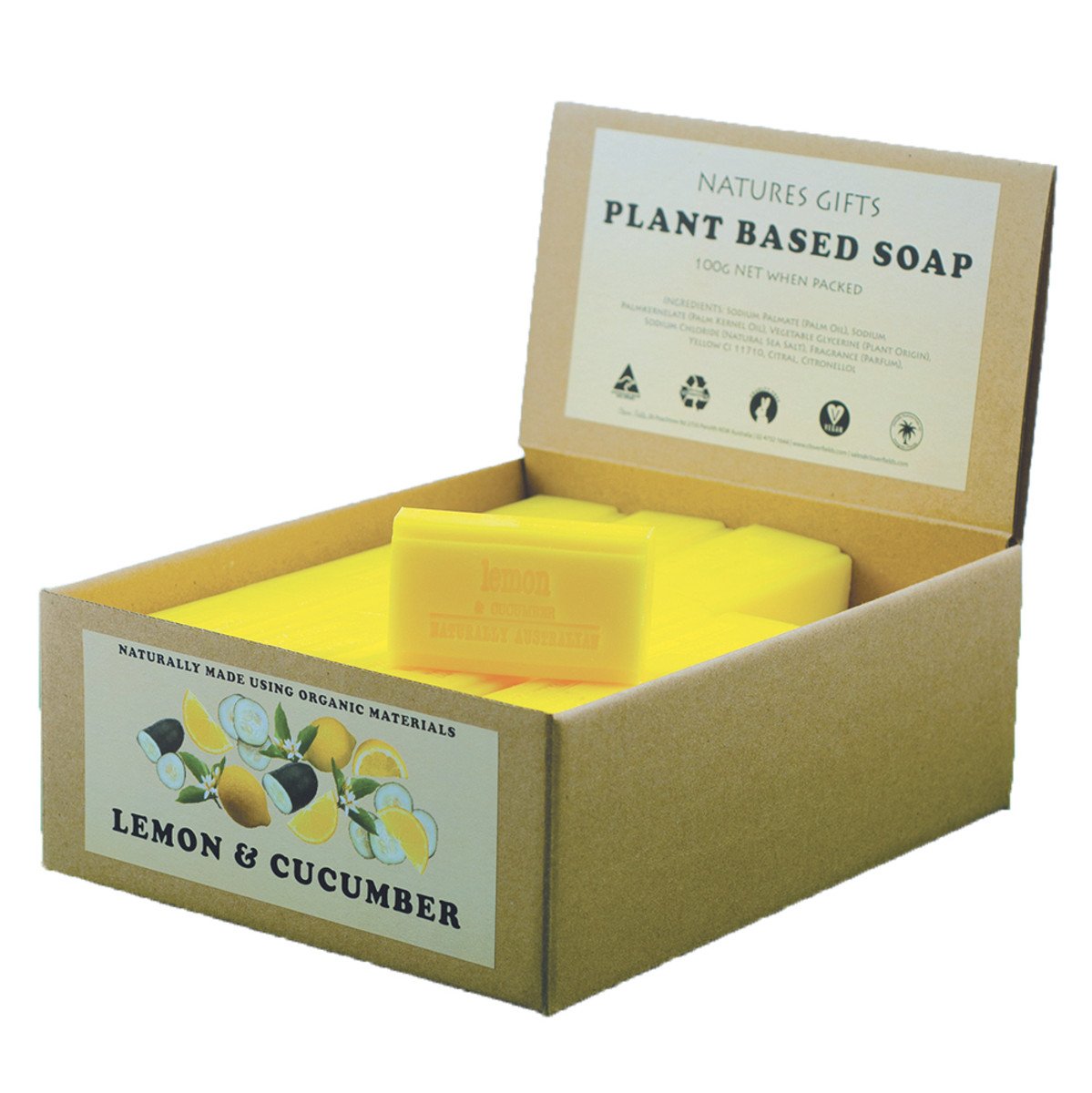 Clover Fields Lemon & Cucumber Soap 100g x 36 Display Pack