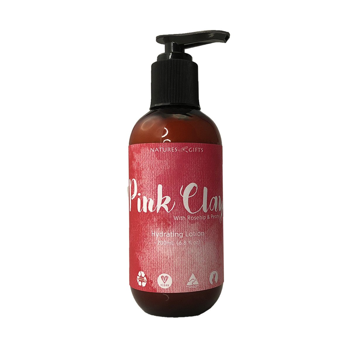 Clover Fields Nature'S Gifts Pink Clay With Rosehip & Peony Hydrating Lotion 200ml