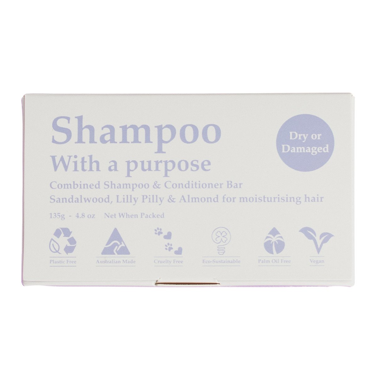 Clover Fields Shampoo With A Purpose Bar (Shampoo & Conditioner) Dry Or Damaged 135g