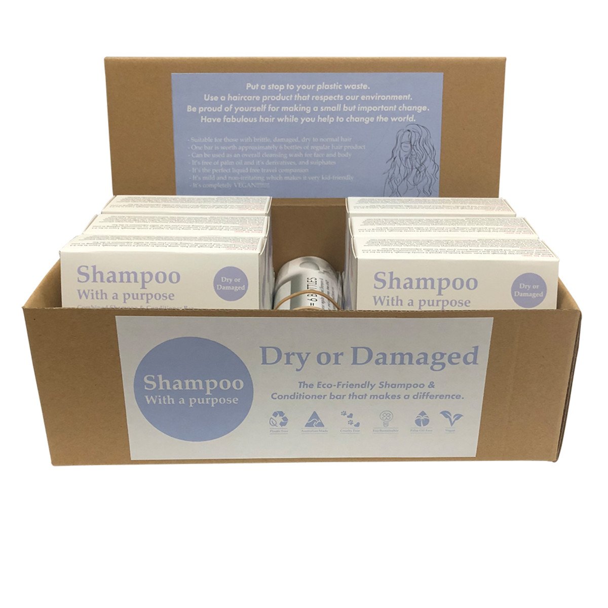 Clover Fields Shampoo With A Purpose Bar (Shampoo & Conditioner) Dry Or Damaged 135g x 12 Display