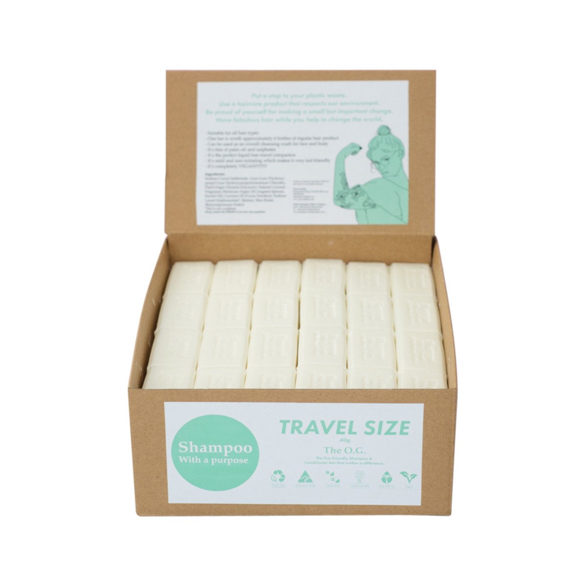 Clover Fields Shampoo With A Purpose Bar (Shampoo & Conditioner) The O.G. (Travel Size) 40g x 96 Display