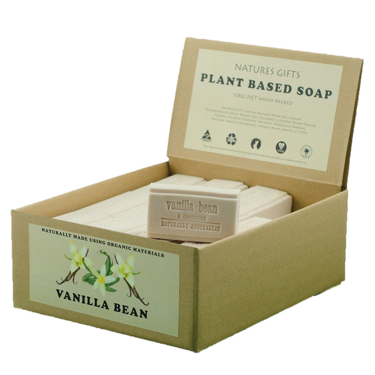 Clover Fields Vanilla Bean Soap 100g x 36 Display Pack