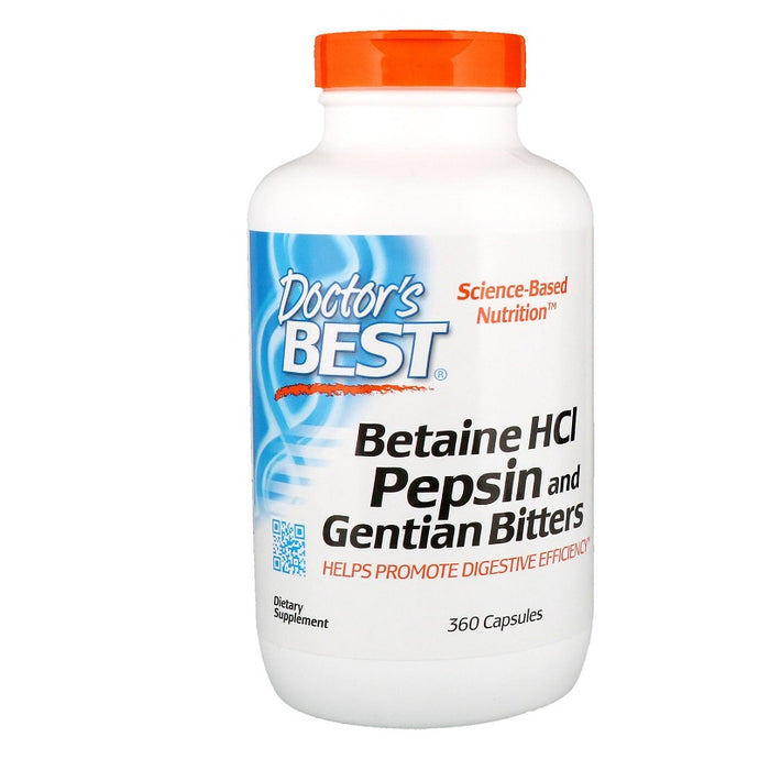 Doctor's Best Betaine HCI Pepsin & Gentian Bitters 360 Capsules