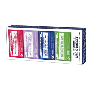 Dr. Bronner's Pure-Castile Bar Soap Magic Box Set 140g x4Pk (Rose Lavender Peppermint & Green Tea)