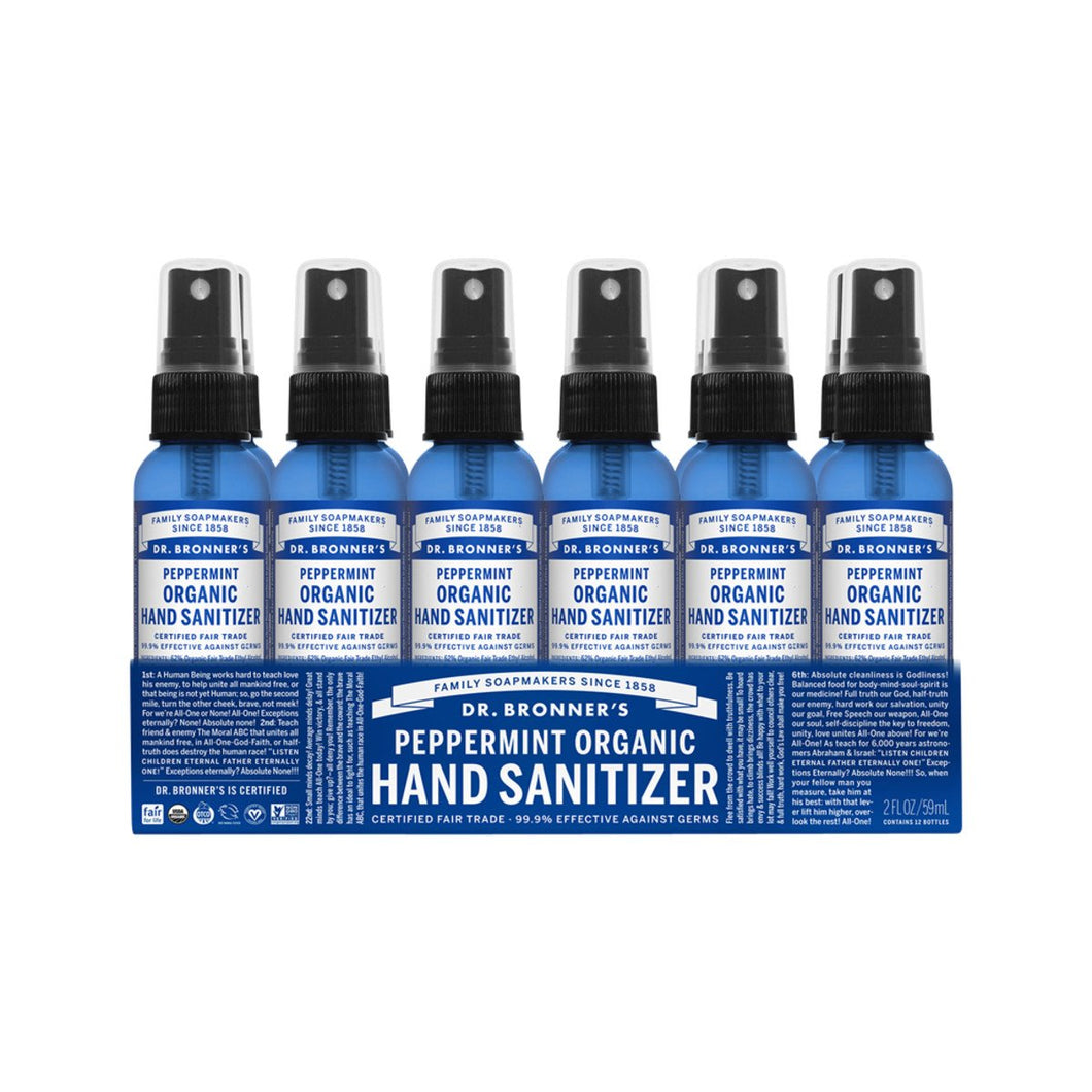 Dr.Bronner'S Organic Hand Sanitizer Peppermint 59mlx12 Pack