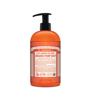 Dr.Bronner'S Organic Pump Soap (Sugar 4-In-1) Tea Tree 710ml