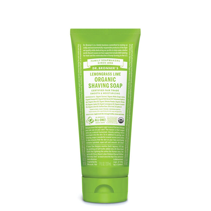 Dr.Bronner'S Organic Shaving Soap Lemongrass Lime 207ml