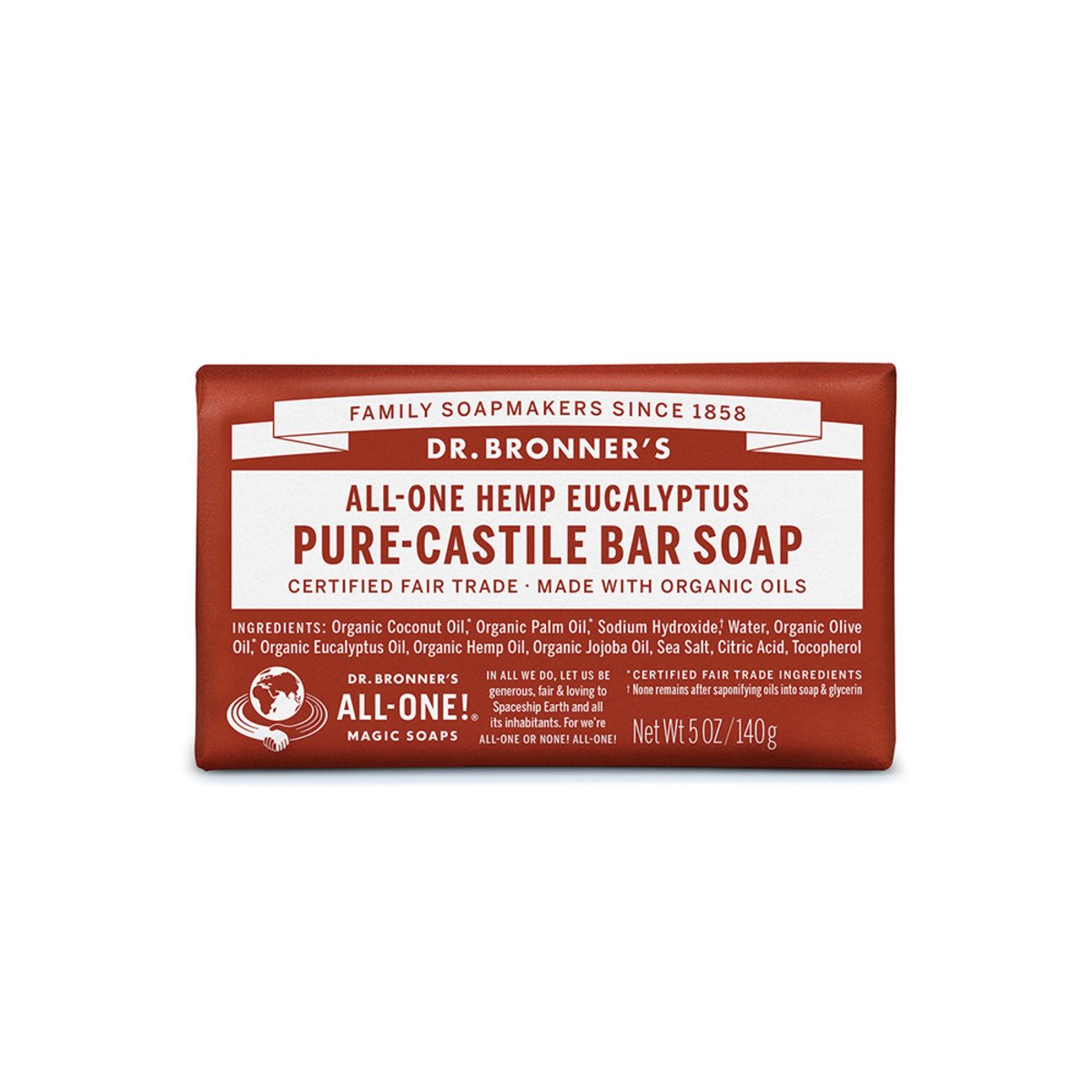Dr.Bronner'S Pure-Castile Bar Soap (Hemp All-One) Eucalyptus 140g