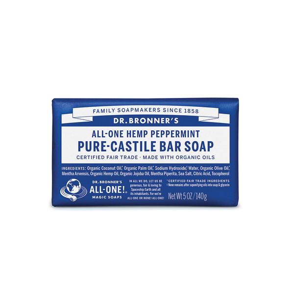 Dr.Bronner'S Pure-Castile Bar Soap (Hemp All-One) Peppermint 140g