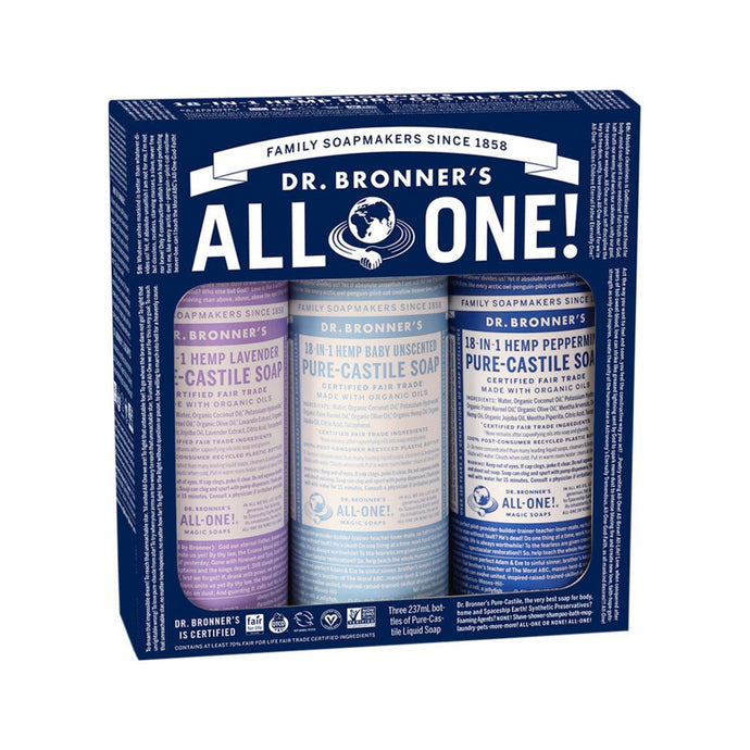 Dr.Bronner'S Pure-Castile Soap Liquid Cosmic Classics 237mlx3 Pack (Baby Lavender & Peppermint)
