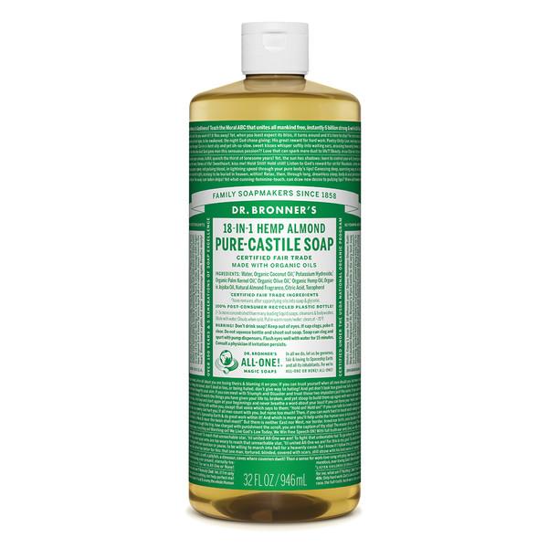 Dr.Bronner'S Pure-Castile Soap Liquid (Hemp 18-In-1) Almond 946ml