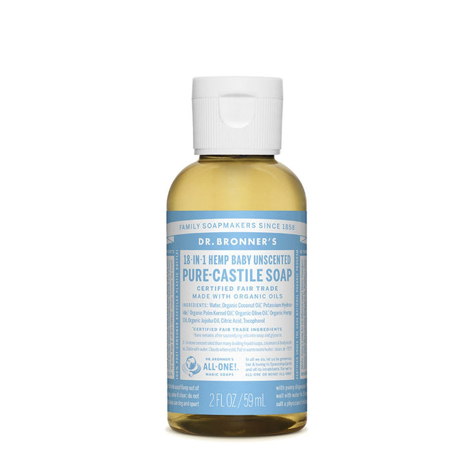 Dr.Bronner'S Pure-Castile Soap Liquid (Hemp 18-In-1) Baby Unscented 59ml